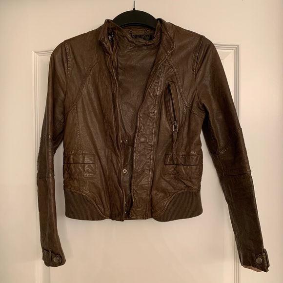 Eryn Brinie Leather Moto Jacket SZ M - Picture 1 of 8